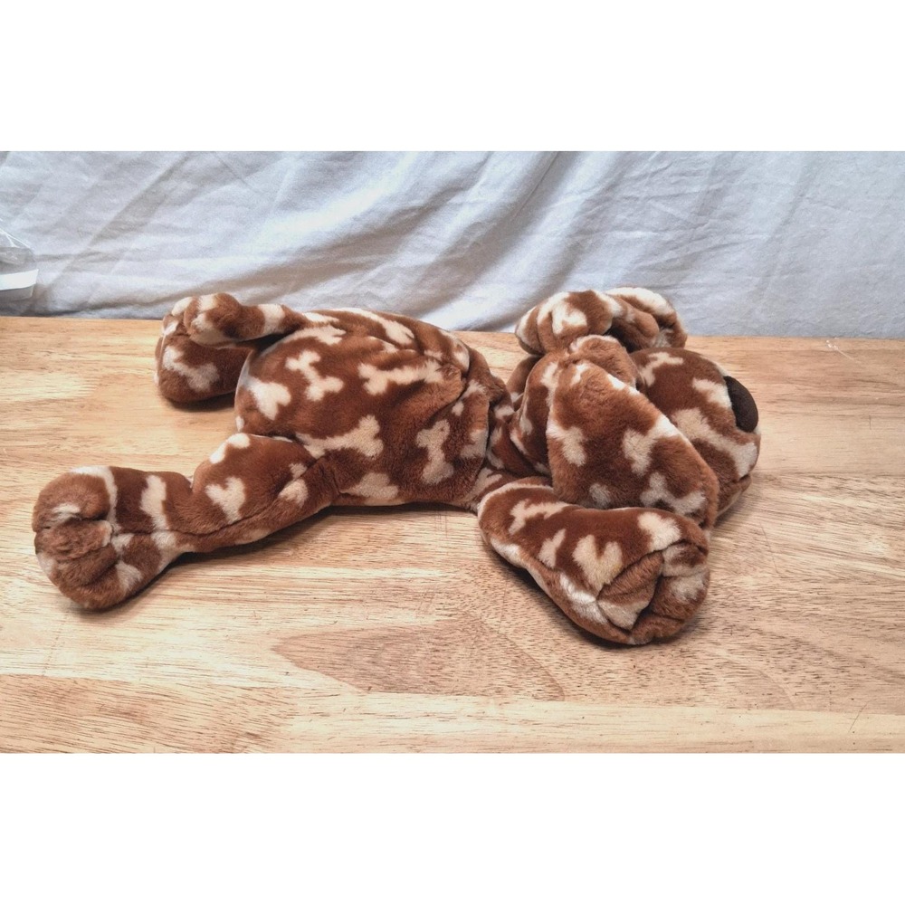 Vintage GUND Brown Puppy Bones Spots Dog BONZ #13017 Floppy Ears Snuggly Soft - Picture 5 of 9